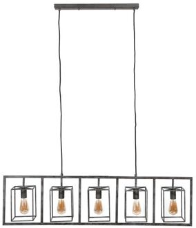 Hoyz - Hanglamp Cubic Tower - 5 Lampen - Grijs/Zwart - 130x15x150