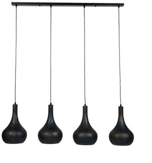 Hoyz - Hanglamp Punch Kegel - 4 Lampen - Zwart Bruin - 130x25x150 Grijs