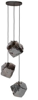 Hoyz - Hanglamp Rock Chromed - 3 Lampen - Industrieel - 50x50x150 Grijs