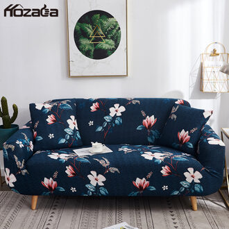 Hozada Sofa Covers Bloemenprint Volledige Cover Stretch 1 2 3 Zits Bank Elastische Couch Covers Universele Kussenovertrekken Couch Protector marinier blauw / 140x180cm