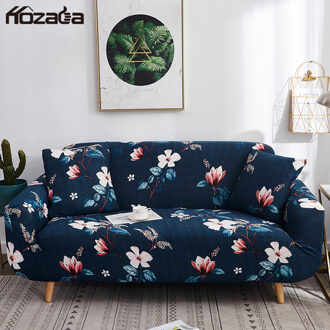 Hozada Sofa Covers Bloemenprint Volledige Cover Stretch 1 2 3 Zits Bank Elastische Couch Covers Universele Kussenovertrekken Couch Protector marinier blauw / 180x230cm