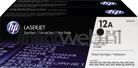 HP 12AD LaserJet Toner Zwart Dual Pack (Q2612AD)