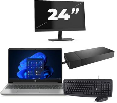 HP 250 G8 - Intel Core i5-11e Generatie - 15 inch - 16GB RAM - 256GB SSD - Windows 11 Home + 1x 24 inch Monitor