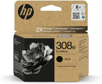 HP 308e EvoMore Cartridge Inkt Zwart