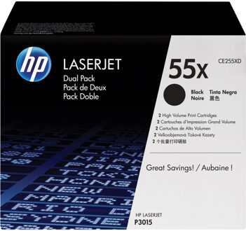 HP 55XD LaserJet Toner Zwart Dual Pack (CE255XD)