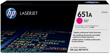 HP 651A CE343A Tonercassette Magenta 16000 bladzijden Origineel Tonercassette