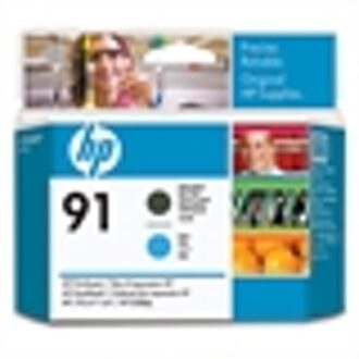 HP C9460A nr. 91 printkop mat zwart / cyaan (origineel)