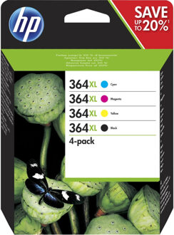 HP cartridge 364XL inkt 4 Pack - Instant Ink (Zwart + kleur)