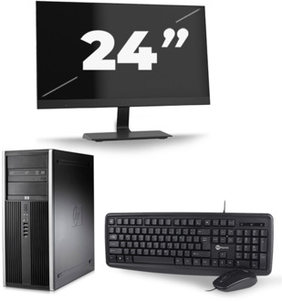 HP Compaq 8100 Elite CMT Tower - Intel Core i5-1e Generatie - 8GB RAM - 256GB SSD - Windows 10 + 1x 24 inch Monitor