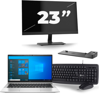HP EliteBook 830 G8 - Intel Core i5-11e Generatie - 13 inch - 16GB RAM - 256GB SSD - Windows 11 + 1x 23 inch Monitor