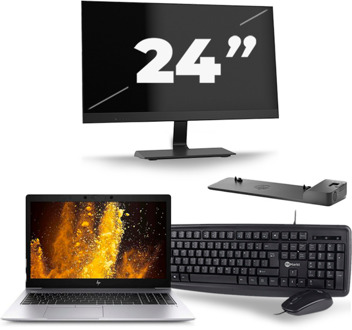 HP EliteBook 850 G6 - Intel Core i5-8e Generatie - 15 inch - 16GB RAM - 256GB SSD - Windows 11 + 1x 24 inch Monitor