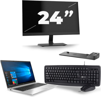 HP EliteBook 850 G7 - Intel Core i5-10e Generatie - 15 inch - 16GB RAM - 256GB SSD - Windows 11 + 1x 24 inch Monitor