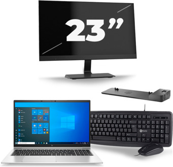 HP EliteBook 850 G8 - Intel Core i5-11e Generatie - 15 inch - 16GB RAM - 256GB SSD - Windows 11 + 1x 23 inch Monitor