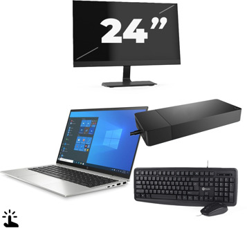 HP EliteBook x360 1040 G8 - Intel Core i7-11e Generatie - 14 inch - Touch - 16GB RAM - 256GB SSD - Windows 11 + 1x 24 inch Monitor