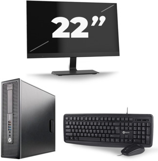 HP EliteDesk 800 G2 SFF - Intel Core i5-6e Generatie - 8GB RAM - 256GB SSD - Windows 11 + 1x 22 inch Monitor
