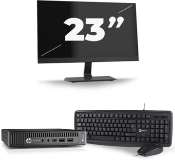 HP EliteDesk 800 G2 USFF - Intel Core i5-6e Generatie - 8GB RAM - 256GB SSD - Windows 11 + 1x 23 inch Monitor