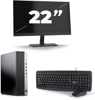 HP EliteDesk 800 G3 SFF - Intel Core i5-6e Generatie - 8GB RAM - 256GB SSD - Windows 11 + 1x 22 inch Monitor