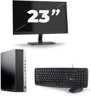 HP EliteDesk 800 G3 SFF - Intel Core i5-6e Generatie - 8GB RAM - 256GB SSD - Windows 11 + 1x 23 inch Monitor