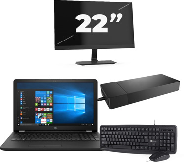 HP Laptop 15-BW000 - AMD A6-9220 - 15 inch - 8GB RAM - 256GB SSD - Windows 10 Home + 1x 22 inch Monitor
