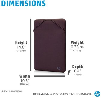 HP laptop sleeve Reversible 14 inch (Zwart/Zilver)
