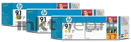 HP Origineel HP 91 3-pack geel