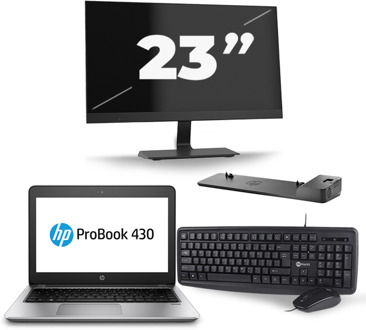 HP ProBook 430 G5 - Intel Core i3-8e Generatie - 13 inch - 8GB RAM - 240GB SSD - Windows 11 + 1x 23 inch Monitor
