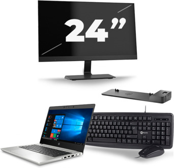 HP ProBook 430 G7 - Intel Core i3-10e Generatie - 13 inch - 8GB RAM - 256GB SSD - Windows 11 + 1x 24 inch Monitor