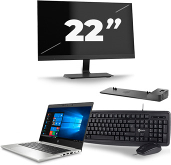 HP ProBook 430 G7 - Intel Core i5-10e Generatie - 13 inch - 8GB RAM - 256GB SSD - Windows 11 + 1x 22 inch Monitor - small