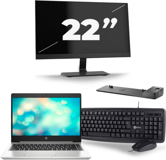 HP ProBook 440 G7 - Intel Core i5-10e Generatie - 14 inch - 8GB RAM - 256GB SSD - Windows 11 + 1x 22 inch Monitor