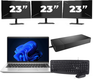 HP ProBook 440 G9 - Intel Core i5-12e Generatie - 14 inch - 8GB RAM - 256GB SSD - Windows 11 Home + 3x 23 inch Monitor - small