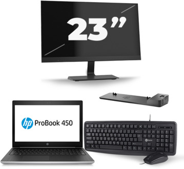 HP ProBook 450 G5 - Intel Core i5-8e Generatie - 15 inch - 8GB RAM - 256GB SSD - Windows 11 + 1x 23 inch Monitor - small