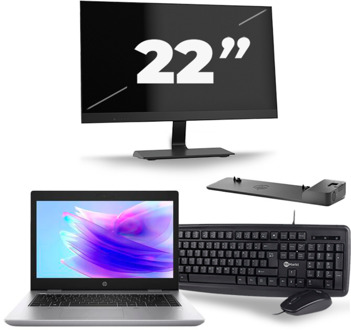 HP ProBook 640 G5 - Intel Core i7-8e Generatie - 14 inch - 16GB RAM - 256GB SSD - Windows 11 + 1x 22 inch Monitor