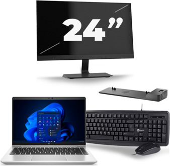 HP ProBook 640 G8 - Intel Core i5-11e Generatie - 14 inch - 8GB RAM - 256GB SSD - Windows 11 + 1x 24 inch Monitor