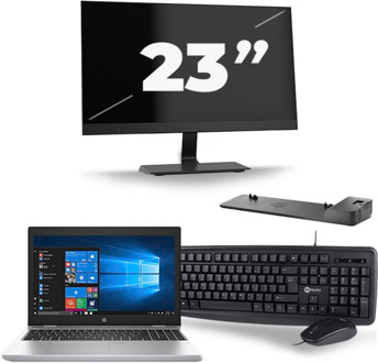 HP ProBook 650 G5 - Intel Core i7-8e Generatie - 15 inch - 16GB RAM - 256GB SSD - Windows 11 + 1x 23 inch Monitor