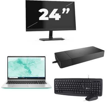 HP ProBook 650 G8 - Intel Core i5-11e Generatie - 15 inch - 16GB RAM - 256GB SSD - Windows 11 Home + 1x 24 inch Monitor