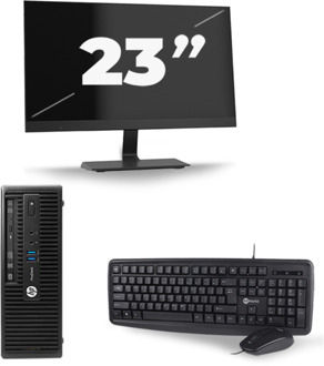 HP ProDesk 400 G2.5 SFF - Intel Core i3-4e Generatie - 8GB RAM - 256GB SSD - Windows 10 + 1x 23 inch Monitor Preto - small