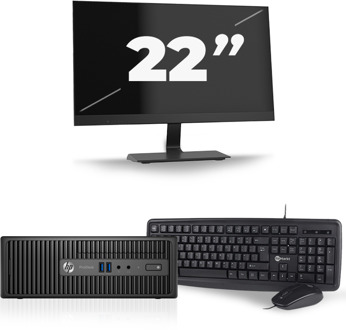 HP ProDesk 400 G3 SFF - Intel Core i5-6e Generatie - 8GB RAM - 256GB SSD - Windows 11 + 1x 22 inch Monitor
