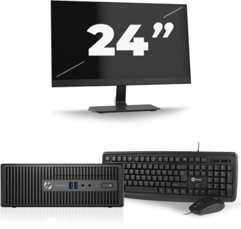 HP ProDesk 400 G3 SFF - Intel Core i5-6e Generatie - 8GB RAM - 256GB SSD - Windows 11 + 1x 24 inch Monitor