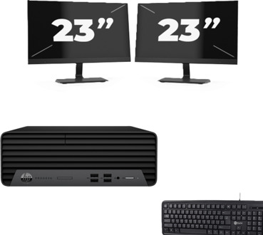 HP ProDesk 400 G7 SFF - Intel Core i5-10e Generatie - 8GB RAM - 256GB SSD - Windows 11 + 2x 23 inch Monitor