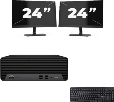 HP ProDesk 400 G7 SFF - Intel Core i7-10e Generatie - 8GB RAM - 256GB SSD - Windows 11 + 2x 24 inch Monitor