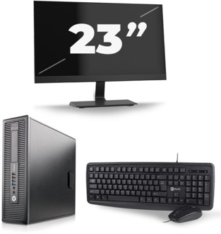 HP ProDesk 600 G1 SFF - Intel Core i5-4e Generatie - 8GB RAM - 256GB SSD - Windows 10 + 1x 23 inch Monitor