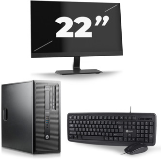 HP ProDesk 600 G1 Tower - Intel Core i5-4e Generatie - 8GB RAM - 256GB SSD - Windows 10 + 1x 22 inch Monitor