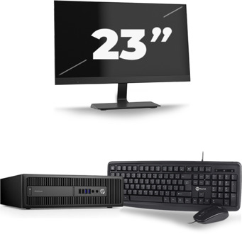 HP ProDesk 600 G3 USFF - Intel Core i5-7e Generatie - 8GB RAM - 256GB SSD - Windows 11 + 1x 23 inch Monitor