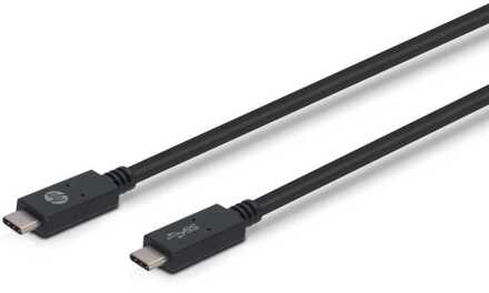 HP USB 2.0 Aansluitkabel [1x USB-C stekker - 1x USB-C stekker] 1.00 m Zwart