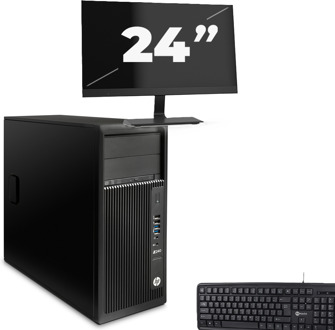 HP Z240 Tower - Intel Core i5-7e Generatie - 8GB RAM - 256GB SSD - Windows 11 + 1x 24 inch Monitor