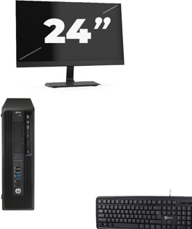 HP Z240 Workstation SFF - Intel Core i5-7e Generatie - 8GB RAM - 256GB SSD - Windows 11 + 1x 24 inch Monitor - small