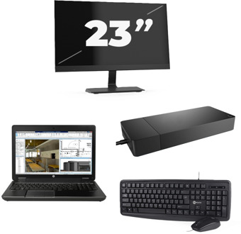 HP ZBook 15 G2 - Intel Core i7-4e Generatie - 15 inch - 16GB RAM - 256GB SSD - Windows 11 + 1x 23 inch Monitor