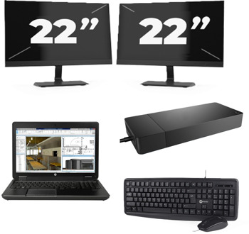 HP ZBook 15 G2 - Intel Core i7-4e Generatie - 15 inch - 16GB RAM - 256GB SSD - Windows 11 + 2x 22 inch Monitor