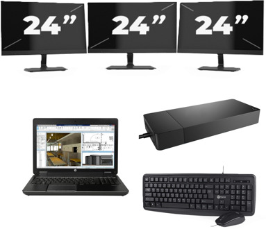 HP ZBook 15 G2 - Intel Core i7-4e Generatie - 15 inch - 16GB RAM - 256GB SSD - Windows 11 + 3x 24 inch Monitor