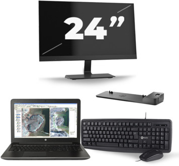 HP ZBook 15 G3 - Intel Core i7-6e Generatie - 15 inch - 16GB RAM - 256GB SSD - Windows 11 + 1x 24 inch Monitor
